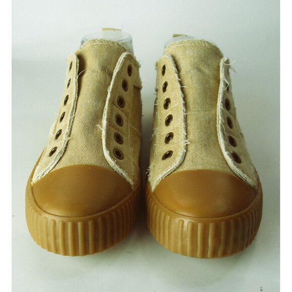 Frayed Beige Slip-On Sneakers With Rubber Sole By Yoki - Picture 5 of 7